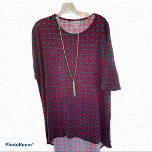 LuLaRoe Red and Green Dot Irma size M